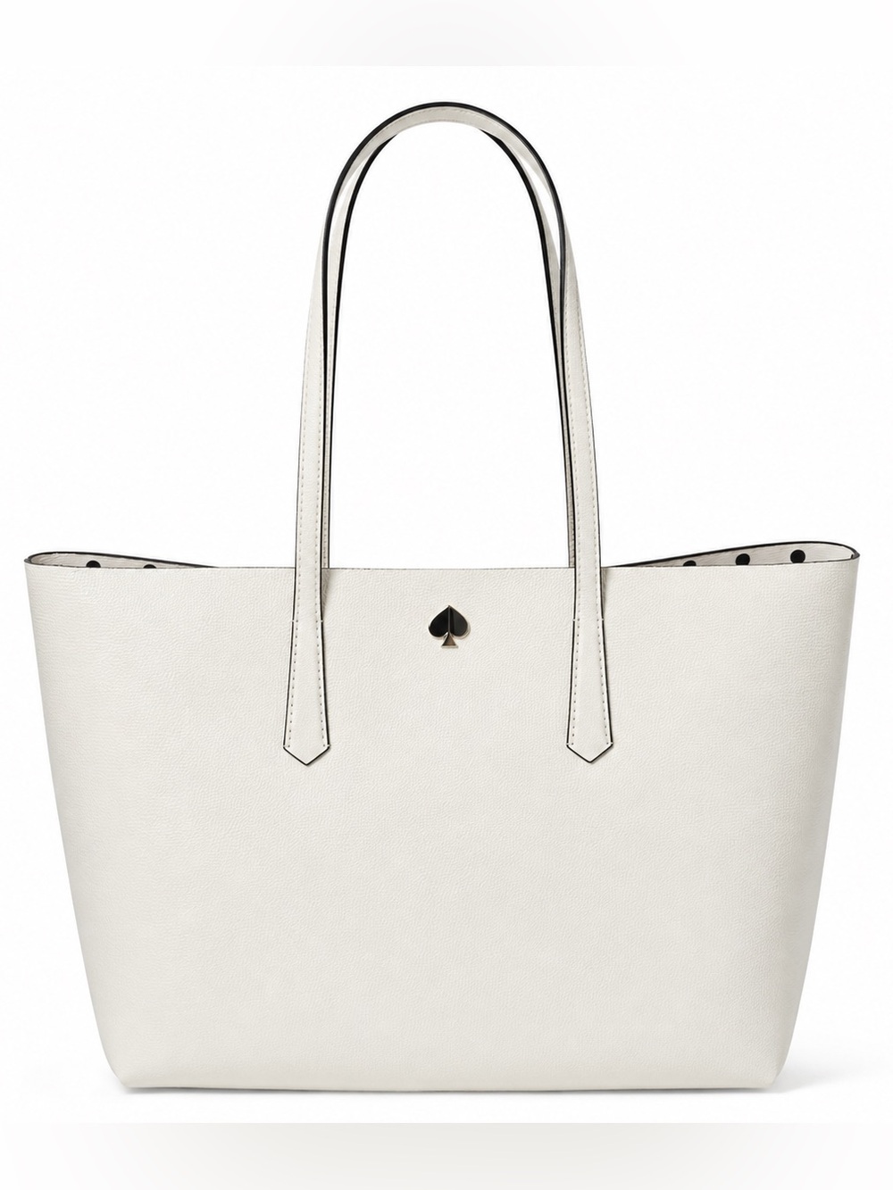 KATE SPADE New York Molly Cabana Dot Pop Large White Leather Tote